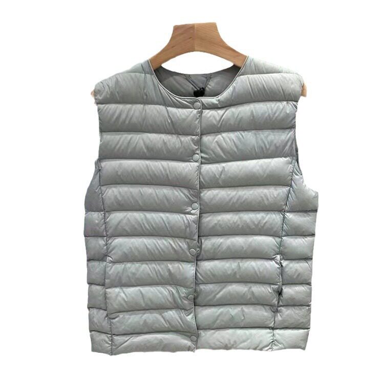 U Family Same Style Lightweight Women's Down Jacket New White Duck Down Vest with Variable V-neck Inner Tank Vest