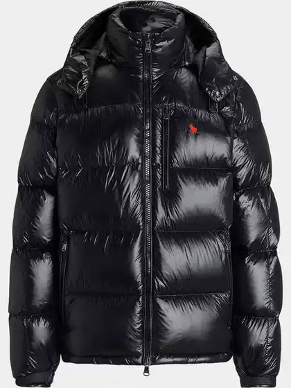 Source Factory Cross-Border High-Quality Rl Home 2025 New Glossy Small Label Embroidered down Jacket Jacket for Men and Women
