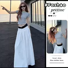 Cool and Stylish Outfit Set with a Mature Vibe: Gray Top + Skirt Two-Piece Set for Women, 2026 New Model