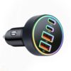 Cross-Border Hot-Selling Aluminum Alloy Car Charger One-To-Four Fast Charging Dual Qc3.0 Metal Car Charger High Power
