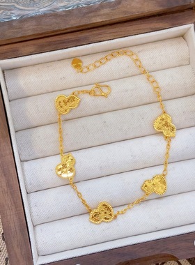 金店同款沙金爆闪五花龙鳞蝴蝶手链女时尚级感气质手饰送女友