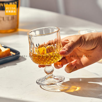 Creative Diamond Pattern Glass Small Wine Glass Whiskey Glass Home Red Wine Glass Wine Glass Tasting Glass