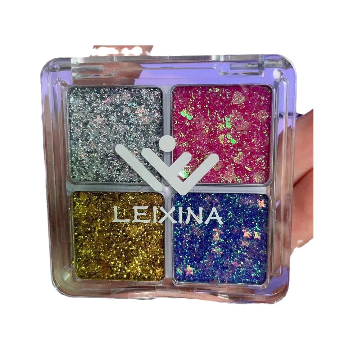 Children's Day Four-color Sequin Eyeshadow Shiny Glitter Pearlescent 4-color Eyeshadow Plate Stage Makeup Chinese-made Children's Day Color Makeup