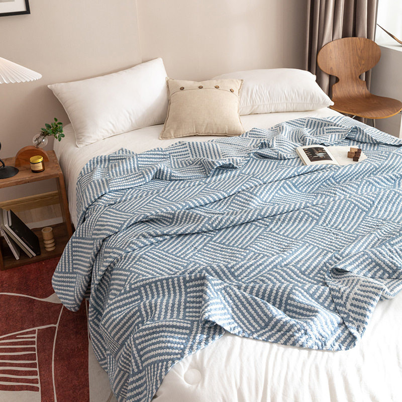 All Cotton Japanese-style Pure Cotton Towel Quilt Single-person Washable Three-layer Gauze Quilt Adult Double-person Thin Towel Cover Blanket