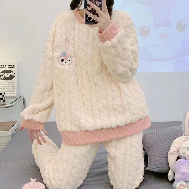 睡衣冬季女款珊瑚绒2025年新款冬天法兰绒秋冬家居服套装厂家直销