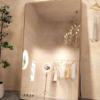 Full-Length Dressing Mirror, Beauty Mirror for Home Use, Clothing Store Special, Girls' Bedroom Fitting Mirror, Slimming and Height-Enhancing Floor Mirror