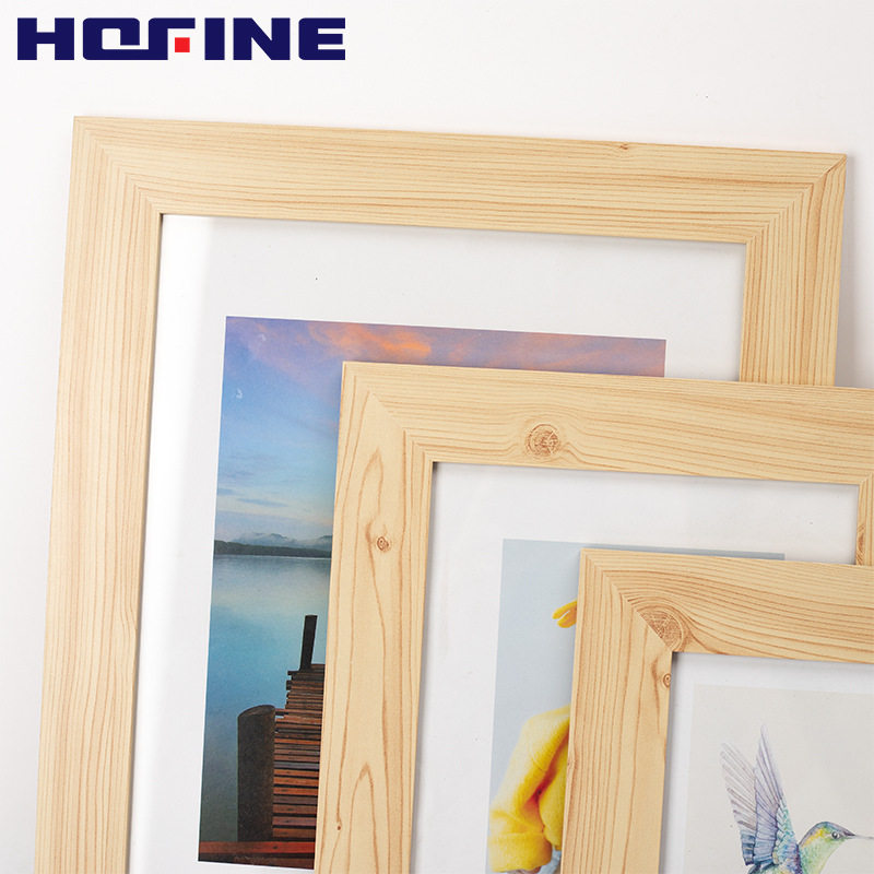 Mdf Covered Wood Veneer Wood Color Simple Wooden Photo Frame Table Wholesale Creative Framed Photo Wall Hanging Picture Frame Thin Frame