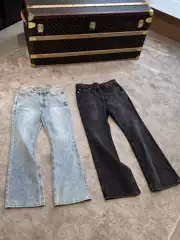 24SS New Paris Bootcut Ice Blue Black Gray Natural Washed Fall Color Bootcut Pants Jeans