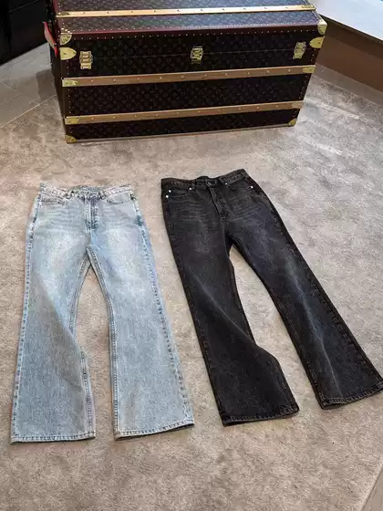 24SS New Paris Bootcut Ice Blue Black Gray Natural Washed Fall Color Bootcut Pants Jeans