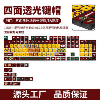 Hot-Selling Alice Theme Keycap Mechanical Keyboard Transparent Five-Sided Sa Height Four-Sided Transparent Pbt Sublimation Process