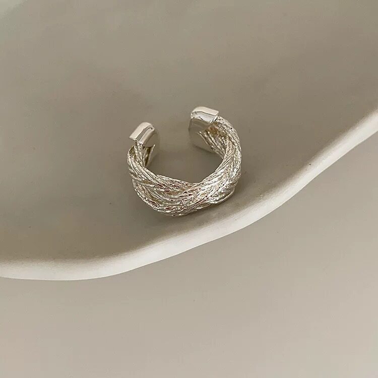 夏季复古重工925纯银戒指女小众轻奢高级感不掉色ins风百搭银饰品