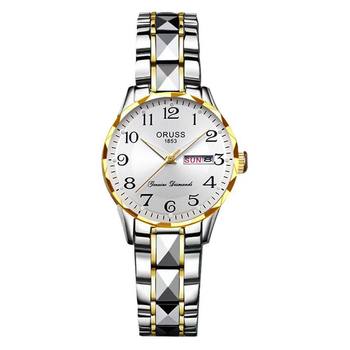 Dropshipping Popular Digital Watch for Middle-Aged and Elderly Women, Simple Ladies Watch with Steel Band, Calendar, Waterproof Quartz Watch