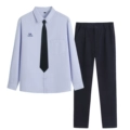 Men's growth sleeves + navy blue trousers + tie