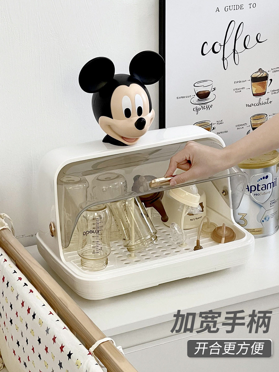 Bottle Storage Box Drain Dustproof Storage Box Baby Baby Tableware Drying Rack Drain Rack Wholesale