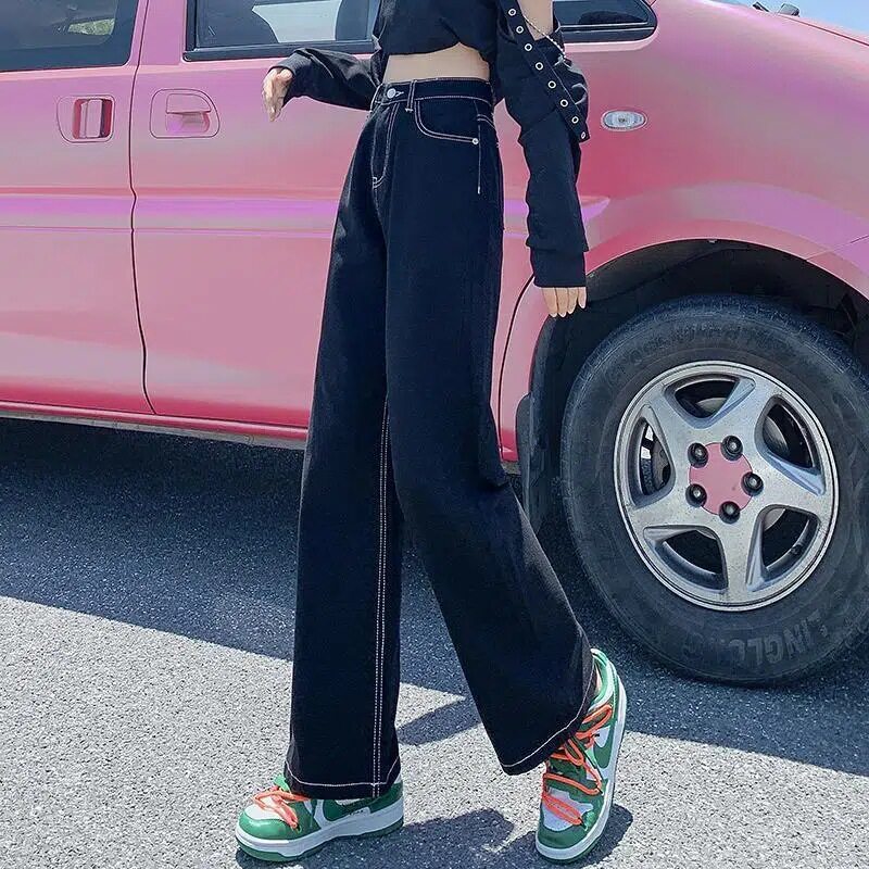 High Waisted Womens Jeans Loose Fit Straight Leg Casual Style Spring Collection Wholesale Available