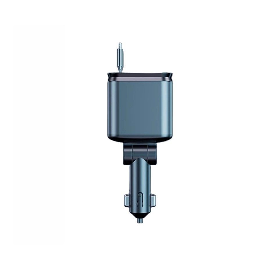 Car Charger 120W Super Fast Charging Retractable Cable One-To-Four Digital Display Car USB Cigarette Lighter Mobile Phone Flash Charging