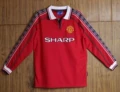 98 red manchester united home long sleeves
