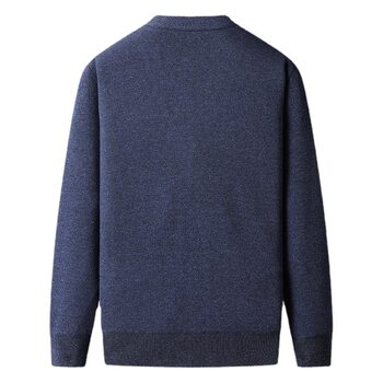 Men's Middle-aged and Elderly Fleece-lined Thickened Sweater Cardigan Old People's Grandpa Knitted Sweater Jacket Loose Large Size Warm Dad's Clothes