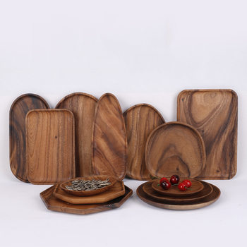 South American walnut plate Japanese solid wood plate fruit plate snack plate irregular household tea tray wooden tray