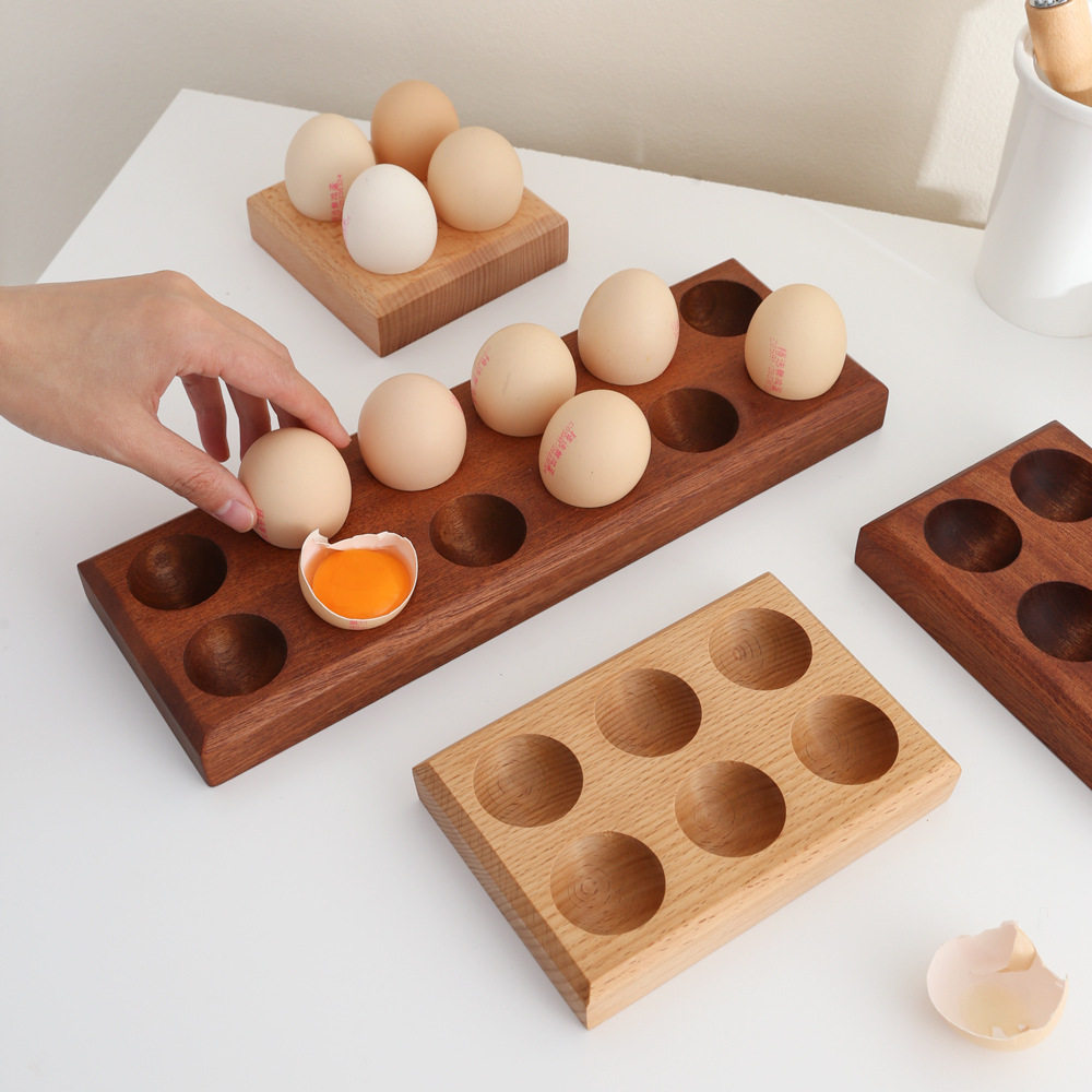 Solid Wood Egg Tray Egg Tray Home Kitchen Egg Storage Box Duck Egg Tray Egg Storage Rack Anti-Shattering Egg Tray