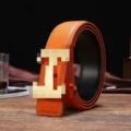 H Orange with gold buckle