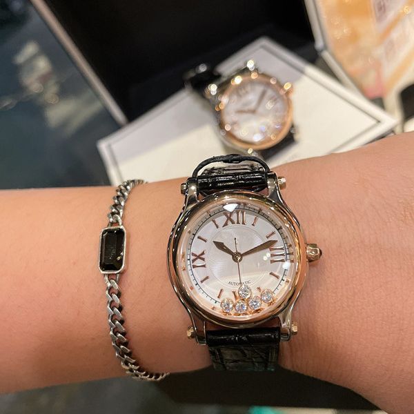Часы cross-border Little red book watch повседневные круглые женские часы с бриллиантами Happy diamond Time Seven diamond модные женские часы Изображение 1
