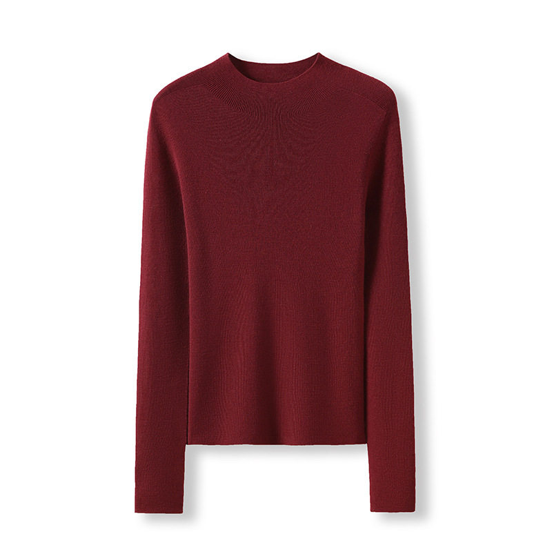 秋冬上新女装岛精无缝机洗美丽诺羊毛衫新澳纱线修身针织衫打底衫