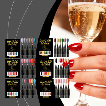 Nail Glue Pen Set Series Home Manicure Fancy Multi-Color Nail Polish Pen Fashionable Mixed Colors Convenient Application