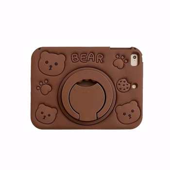 In stock ipad protective case pen slot mini chocolate brown bear air4 pro9.7 tablet silicone case