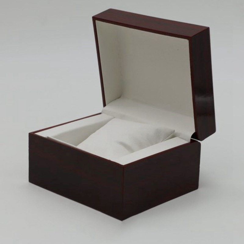 Painted Watch Box Wooden Box Maroon Wooden Flip Gift Storage Jewelry Packaging Single High-End Wooden Watch Box