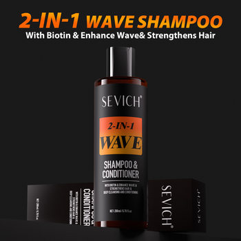 sevich Wave Shampoo 2 in 1 Wave Pave Oil Deep Cleansing and Conditioning with Biotin