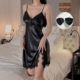 Spring and Summer new private lace sexy pajamas women's satin chiffon strap nightdress hot temptation home wear pure desire