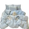 2025 New Type a Milk Velvet Four-Piece Winter Skin-Friendly Thickeneded Ins Style Dormitory Three-Piece Bed Bed Sheets Quilt Cover~~