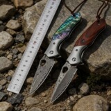 Дамасский складной нож EDC складной нож VG10 со стальным сердечником, цвет корпуса/желтый, сандаловое дерево, складной нож для улицы, карманный нож, многофункциональный нож