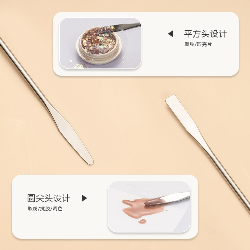 Nail art glue paper glue stick stainless steel color stick double-head dual-purpose color stick blooming painting tools wholesale