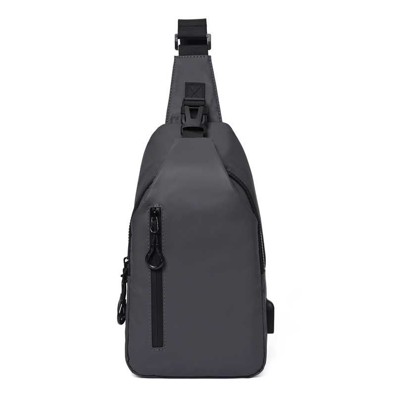 Trendy Men's Chest Bag Multifunctional Crossbody Bag Fashionable Korean Style Waist Bag 2025 New Solid Color Simple Riding Backpack