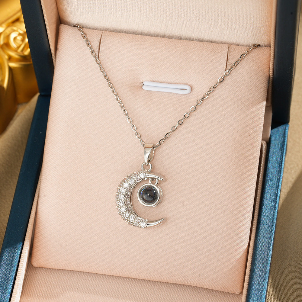 203 プロジェクションムーンネックレス-シルバー