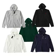 2025 Cross-Border Export Raff Rl Sweatshirt Pony Logo Embroidered Logo Hooded Sweatshirt Men and Women Casual Zipper Cardigan