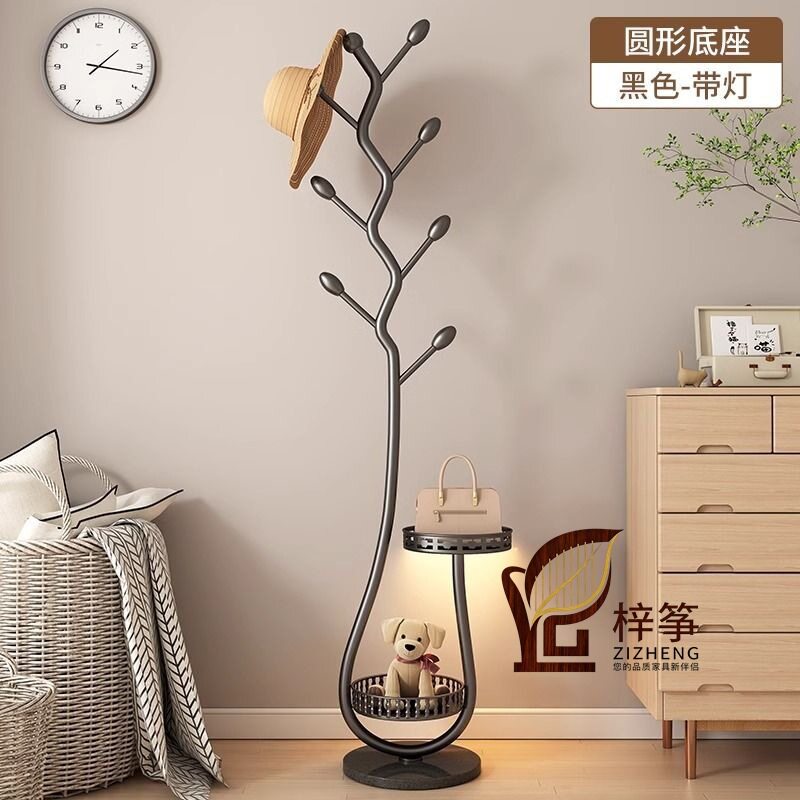 Clothes Rack Floor-Standing for Home Use in Living Room and Bedroom, Light Luxury Metal Coat Rack, Simple Cream Style Bag Rack