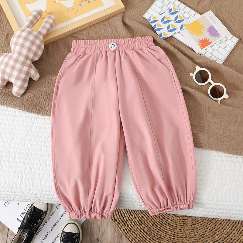 Celana anti nyamuk tipis bayi dan anak musim panas, celana lantern uniseks, celana panjang AC dengan manset