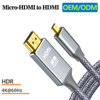 Micro HDMI to HDMI Data Cable 4K High-Definition Transmission Cable Camera Laptop to Tv