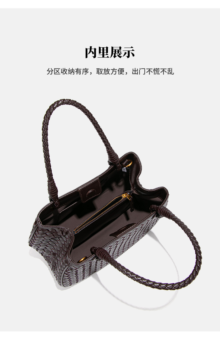 Túi xách bucket nữ dáng xô đan giả da cỡ trung — Nhà máy riêng, có thể tùy chỉnh theo yêu cầu.