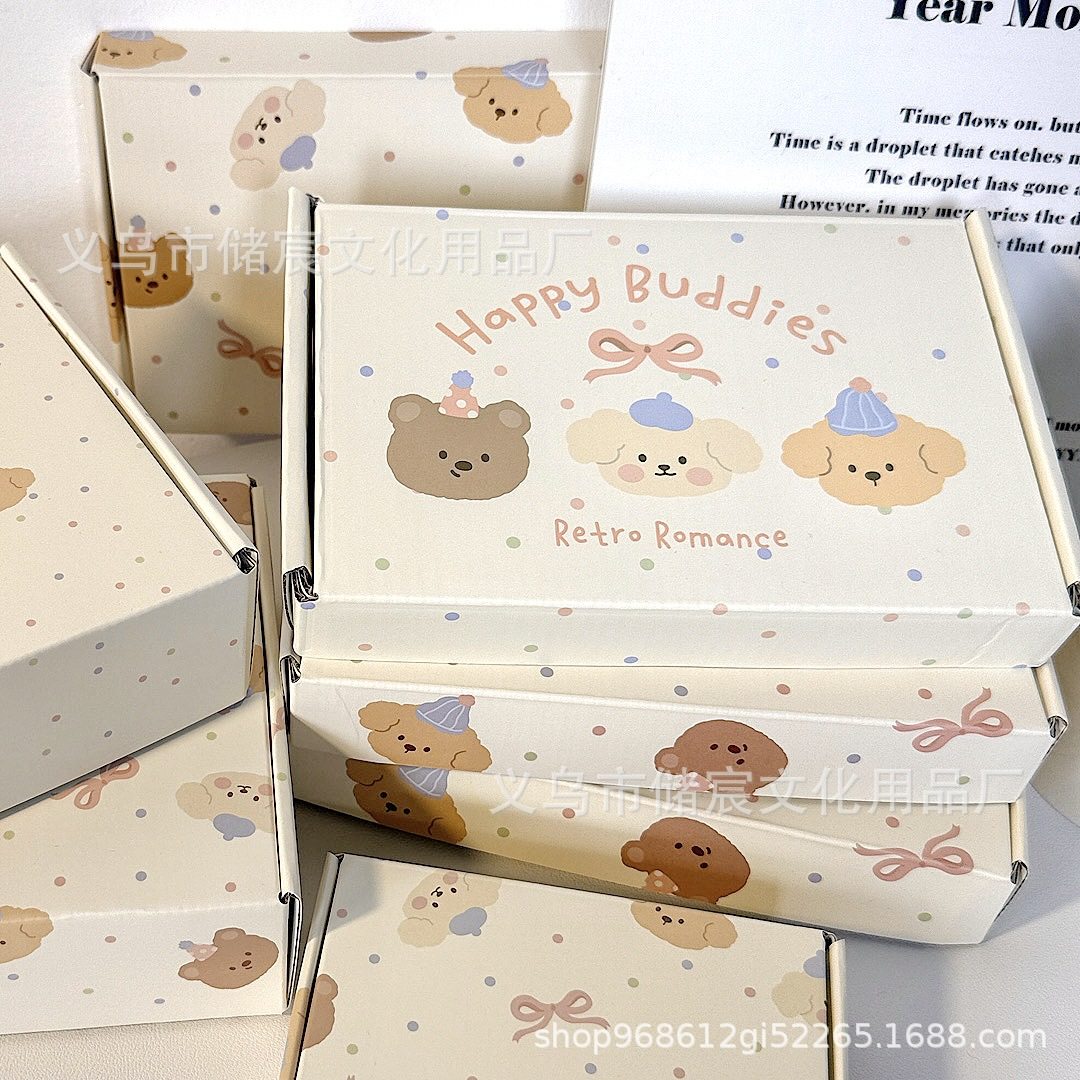 Ins Style Bear Airplane Box Packaging Card Gift Box High-Value Packaging Box Thickeneded Express Cute Flying Box