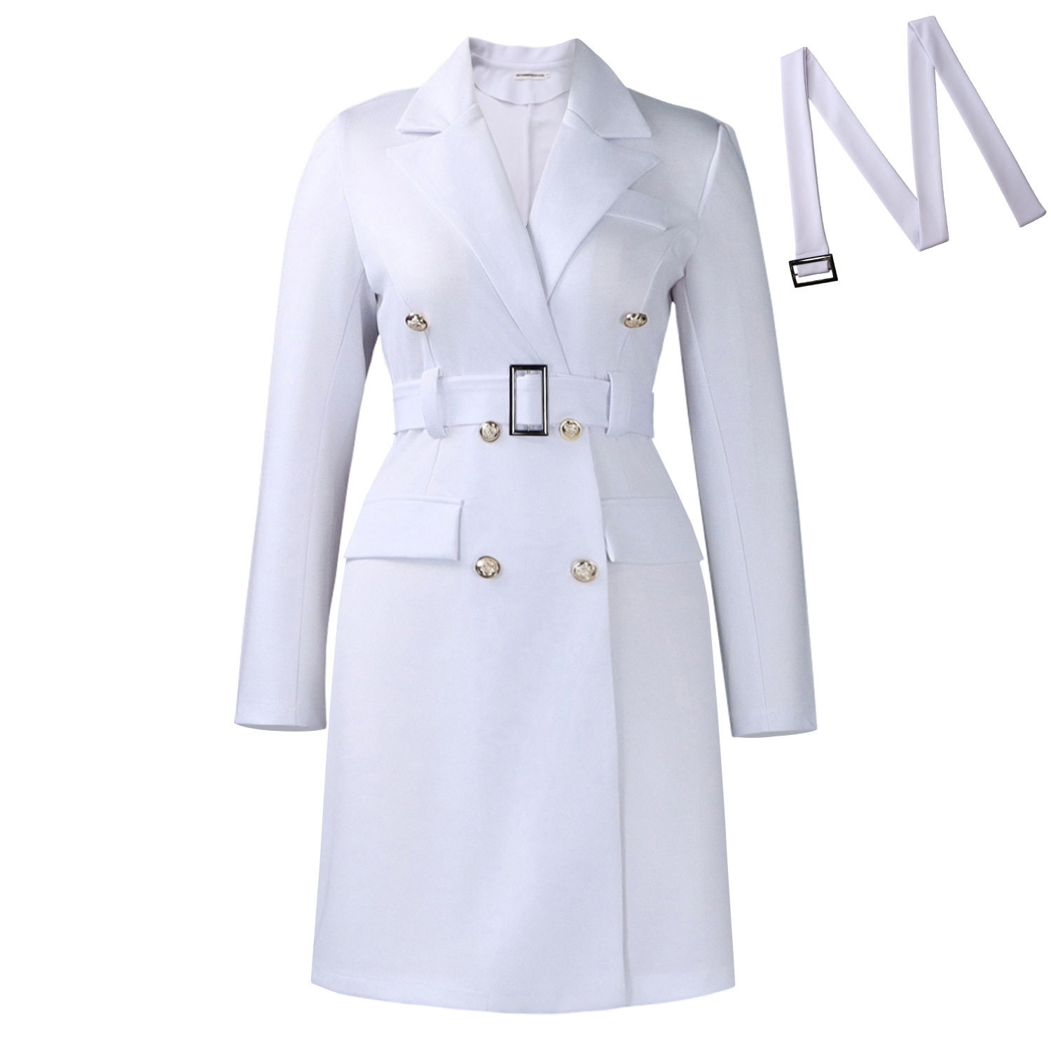 Long Sleeve Bodycon Blazer Dress Double Breasted Solid Color Elegant Style Perfect for Autumn and Winter Wholesale