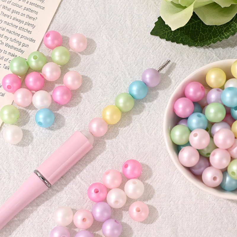 ลูกปัดกลมเนื้อแมตต์ สีทึบ ขนาด 8–10 มม. แบบมาการอง อุปกรณ์เสริมปากกาแบบลูกปัด DIY อุปกรณ์เสริมปากกา กุ พร้อมอุปกรณ์เสริมโซ่โทรศัพท์มือถือ