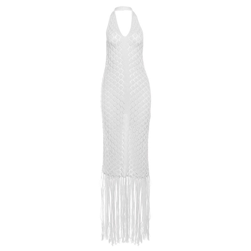 Summer Beach Dress Womens Sheer Knitted Fabric Sexy Solid Color Perfect for Vacation Wholesale Available