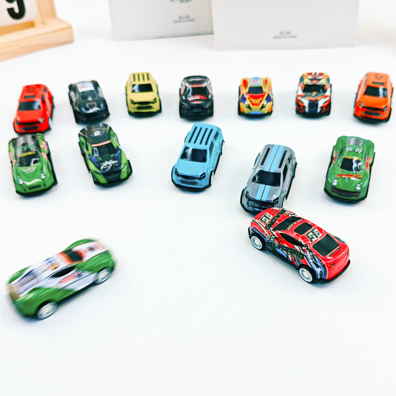 跨境外贸toys儿童铁皮回力合金车子袋装多款车型迷你小汽车玩具