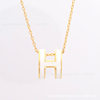 Aijia H Enamel Letter Necklace for Women High-End Version V Cross-Border European and American Chain Pendant Collarbone Tiktok Live Wholesale