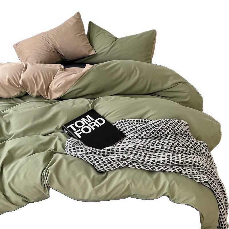 Four-Piece Bed Set, Category A, Maternal and Infant Grade, Naked Sleeping Ins, Pure Washed Cotton Bedding, Bed Sheetss, Quilt Cover, Dormitory Bed Bed Sheets Set, Three-Piece Set