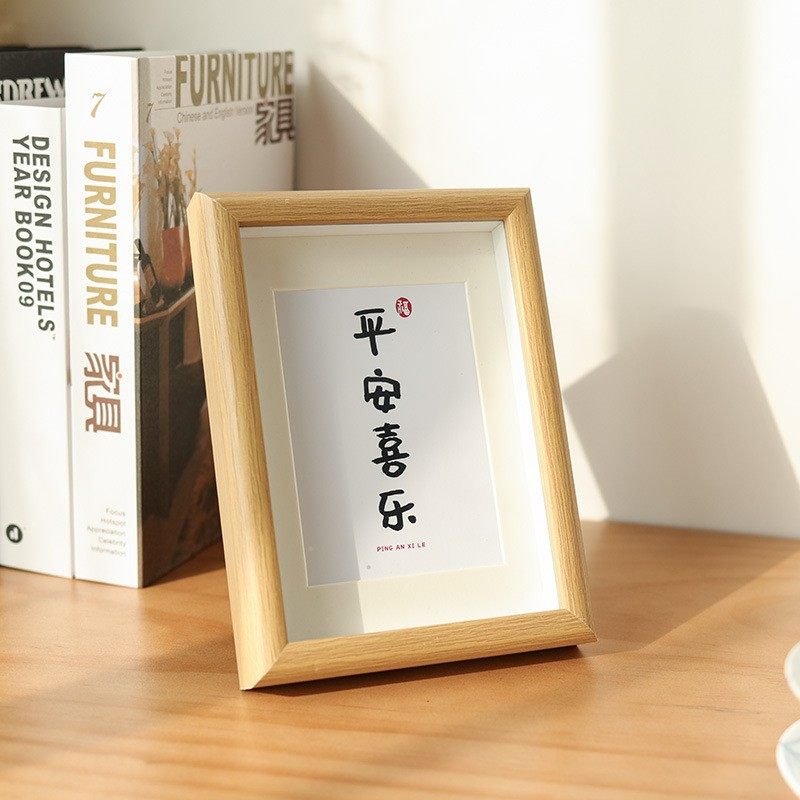Simple wooden hollow three-dimensional 6-inch photo frame 7-inch 8-inch 10-inch high-level calligraphy frame